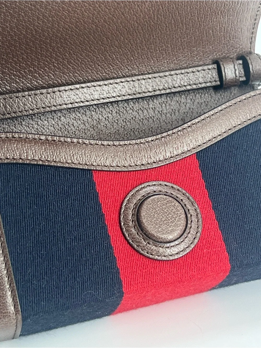 Gucci Web Mini Bag Red/Blue Canvas Crossbody Bag - Picture 10 of 10